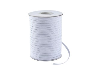 Guma płaska pleciona 5 mm biała
